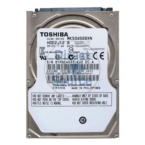 Toshiba HDD2J12B - 500GB 5.4K SATA 2.5