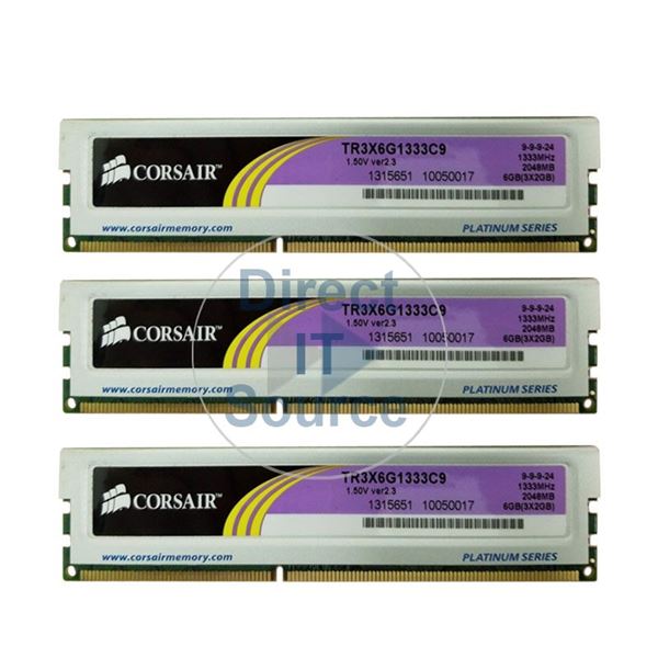 Corsair 6GB CORSAIR Platinum DDR3-1333Mhz TR3X6G1333C9 PC3-10600 3x2GB 